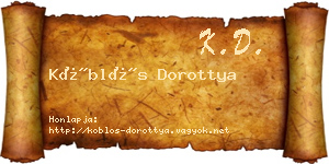 Köblös Dorottya névjegykártya